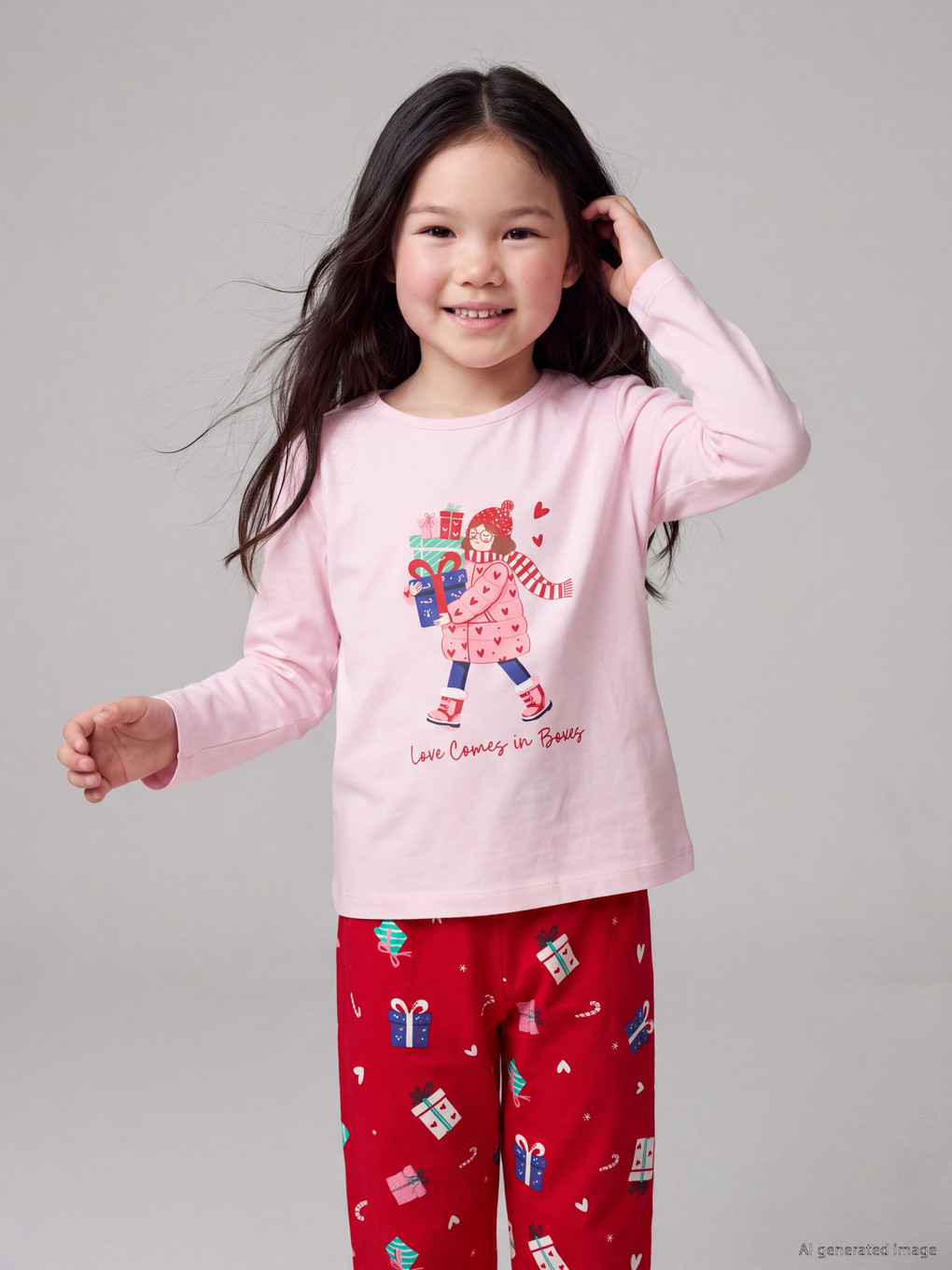 Girl Pink Pyjama Set-1