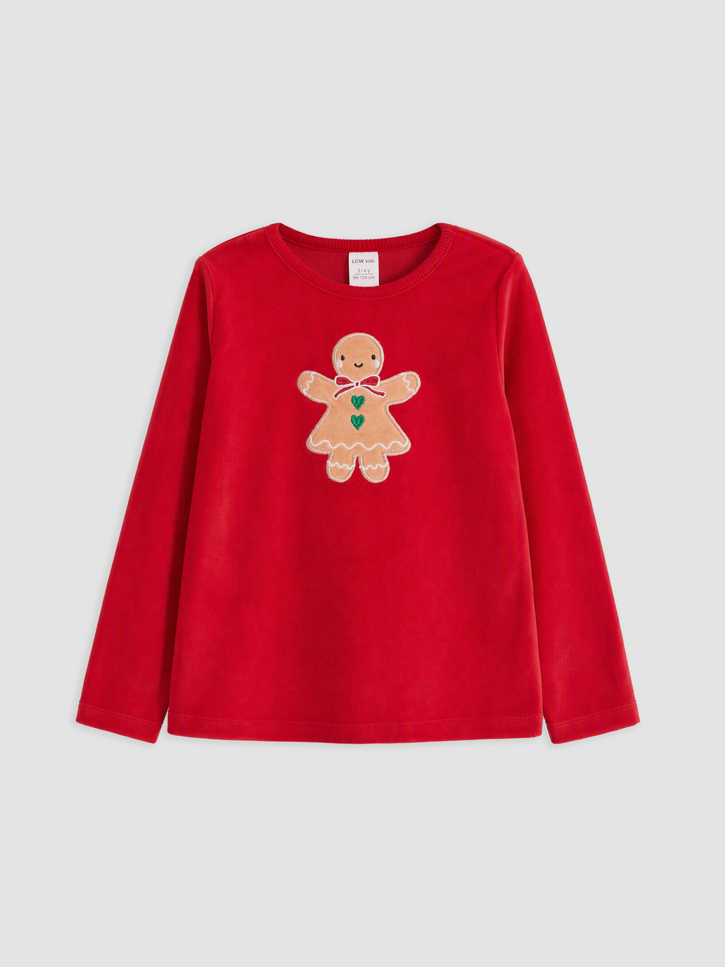 New Year Themed Girls' Velvet Pyjamas Set-1