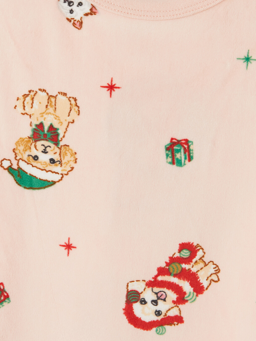 Pembe Yılbaşı Temalı Kız Çocuk Pijama Takımı-2