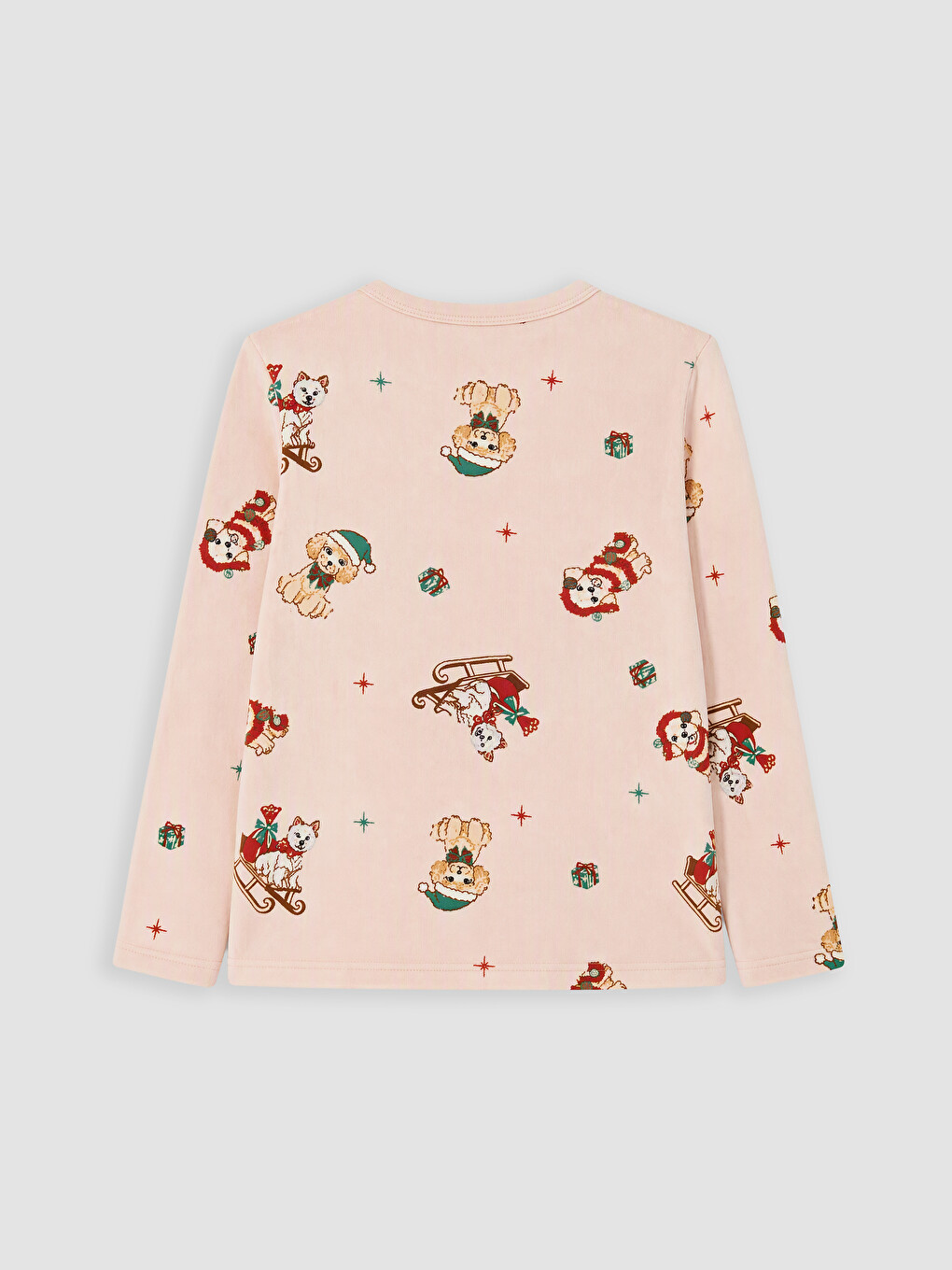Pembe Yılbaşı Temalı Kız Çocuk Pijama Takımı-3