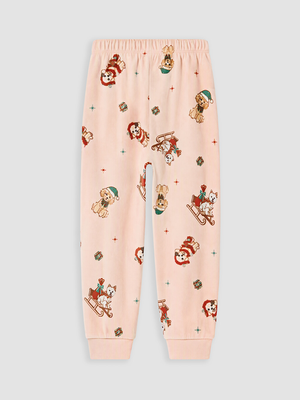 Pembe Yılbaşı Temalı Kız Çocuk Pijama Takımı-6