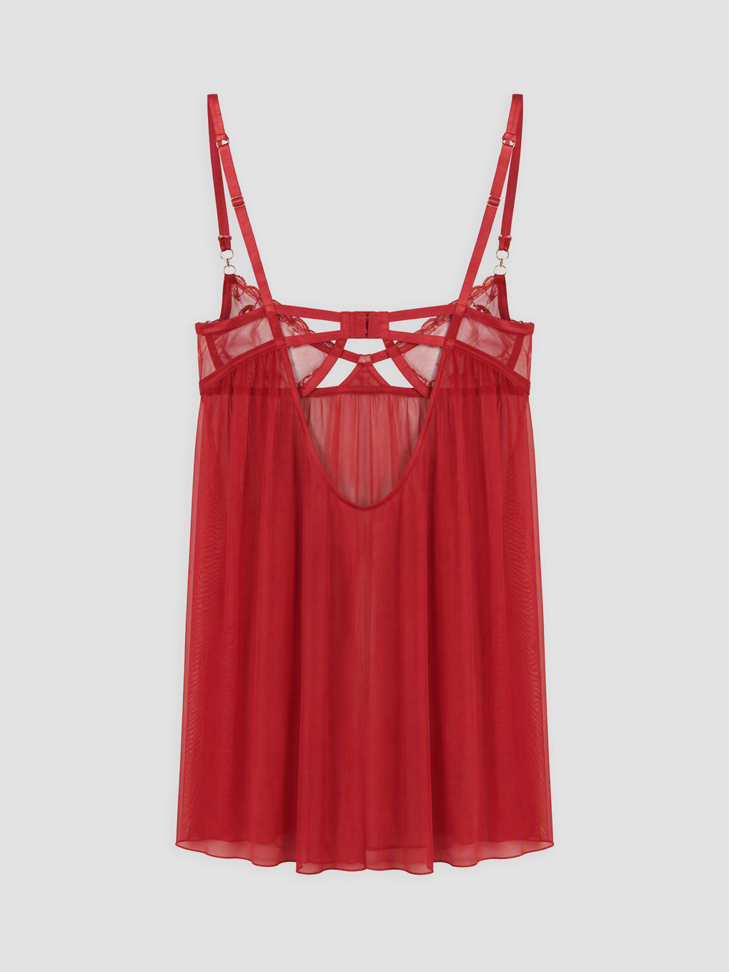 Woman Red Fancy Nightdress-1