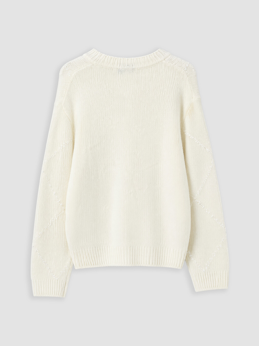 Crew Neck Argyle Patterned Women's Knitwear Sweater-6