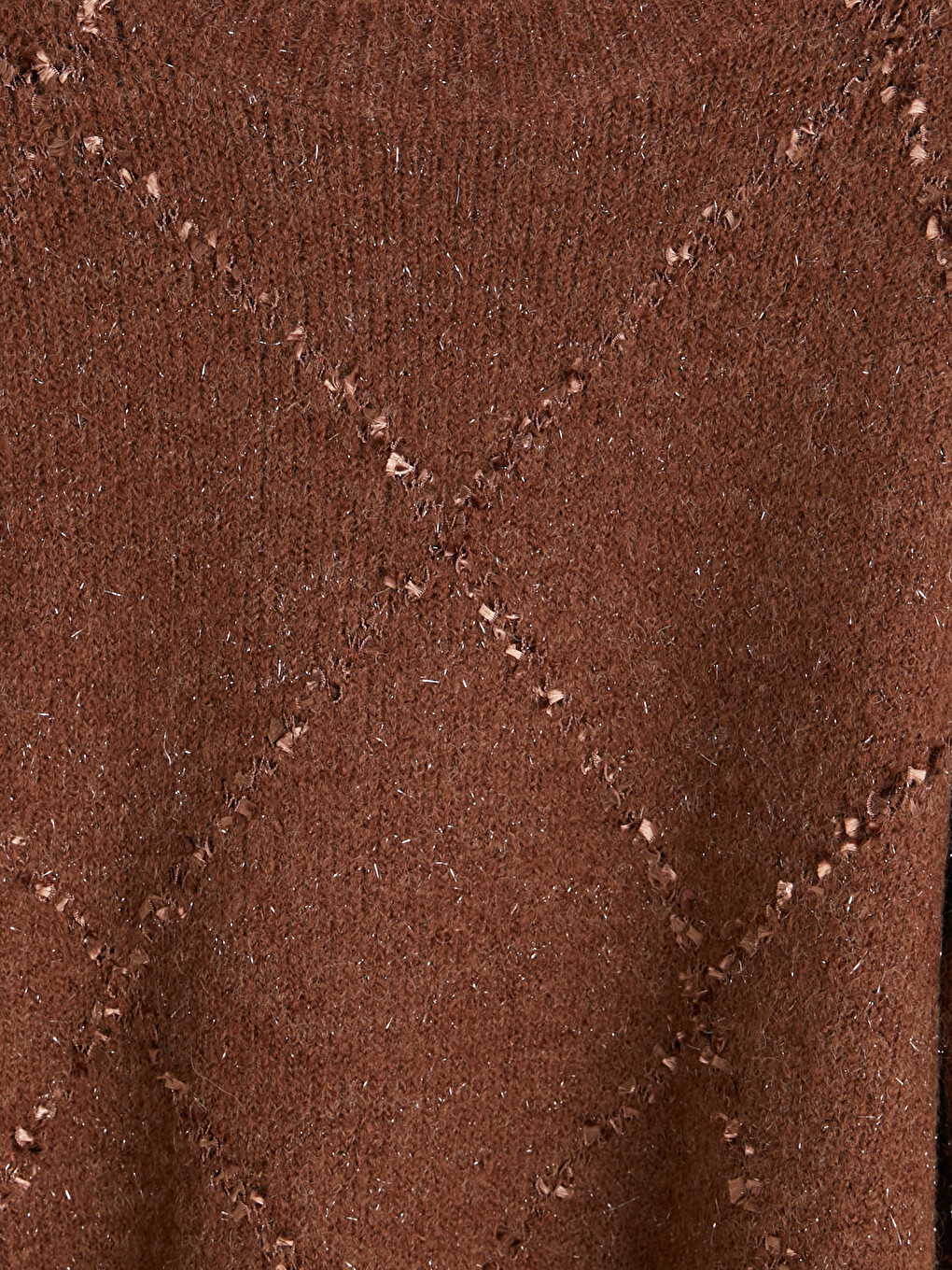 Crew Neck Argyle Patterned Women's Knitwear Sweater-5