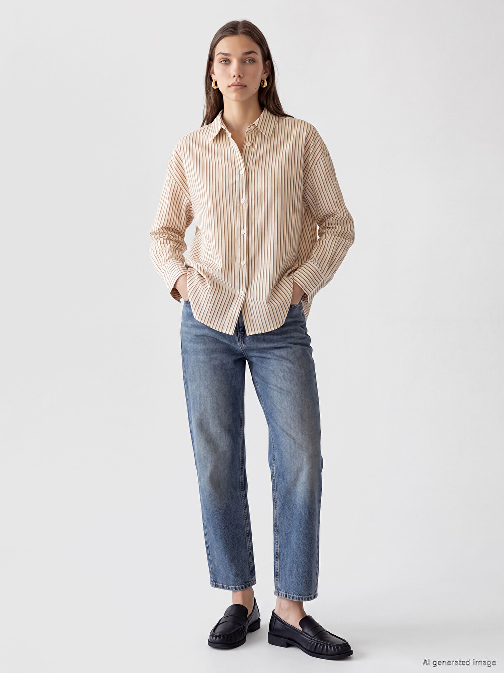 Striped Oxford Women's Shirt-1