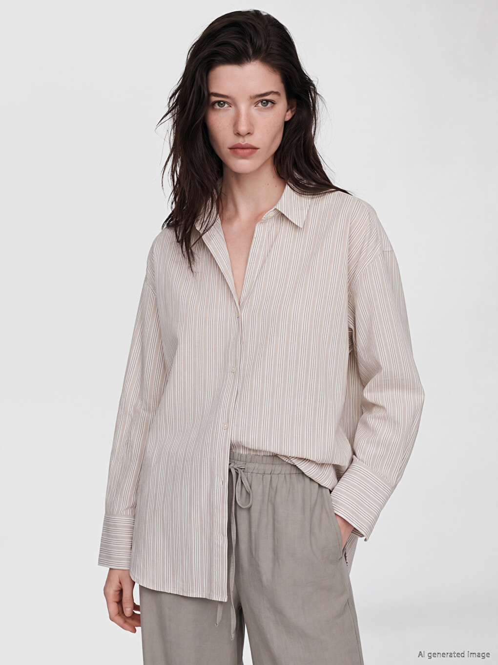 Striped Oversize Women's Shirt