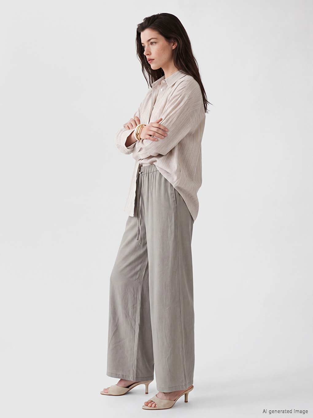 Striped Oversize Women's Shirt-1