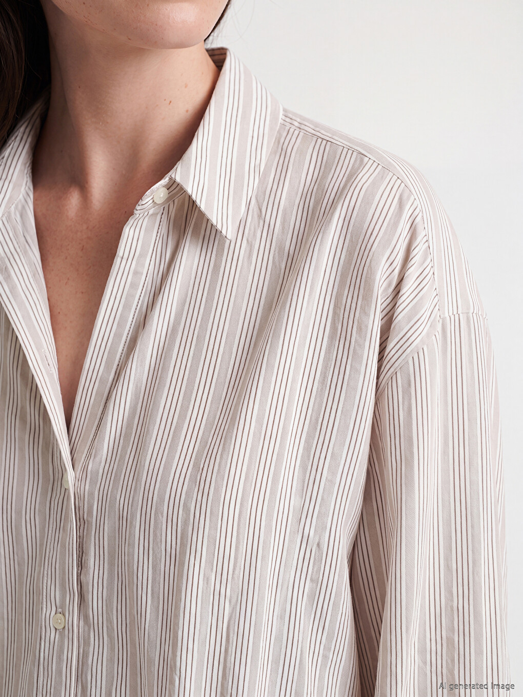 Striped Oversize Women's Shirt-2