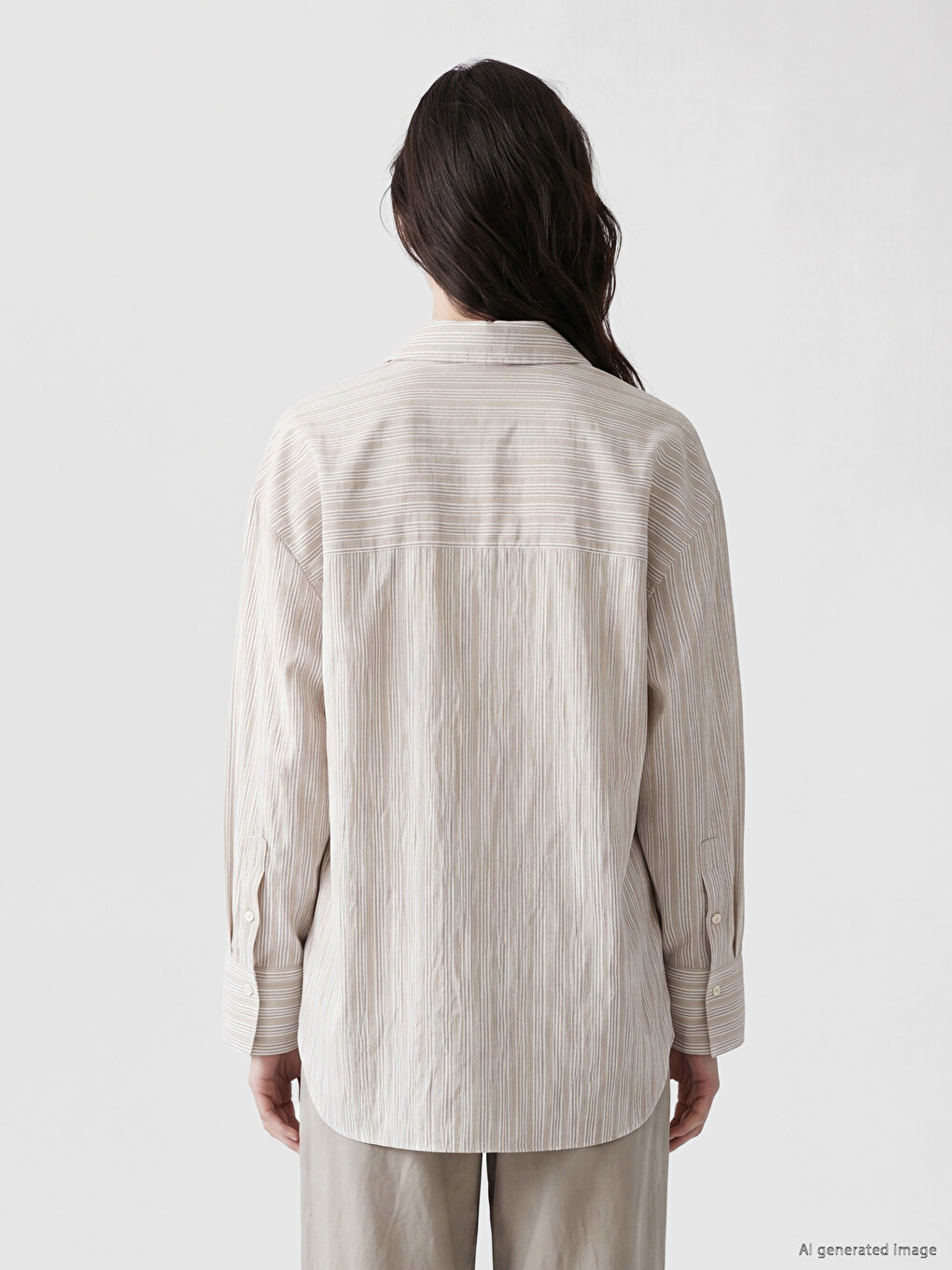 Striped Oversize Women's Shirt-3