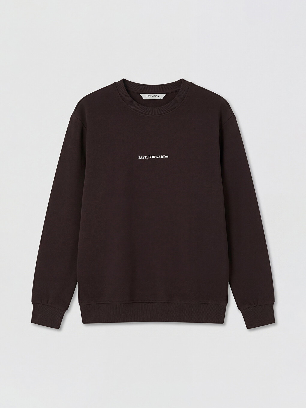 Kahverengi Bisiklet Yaka Slogan Baskılı Erkek Sweatshirt-4