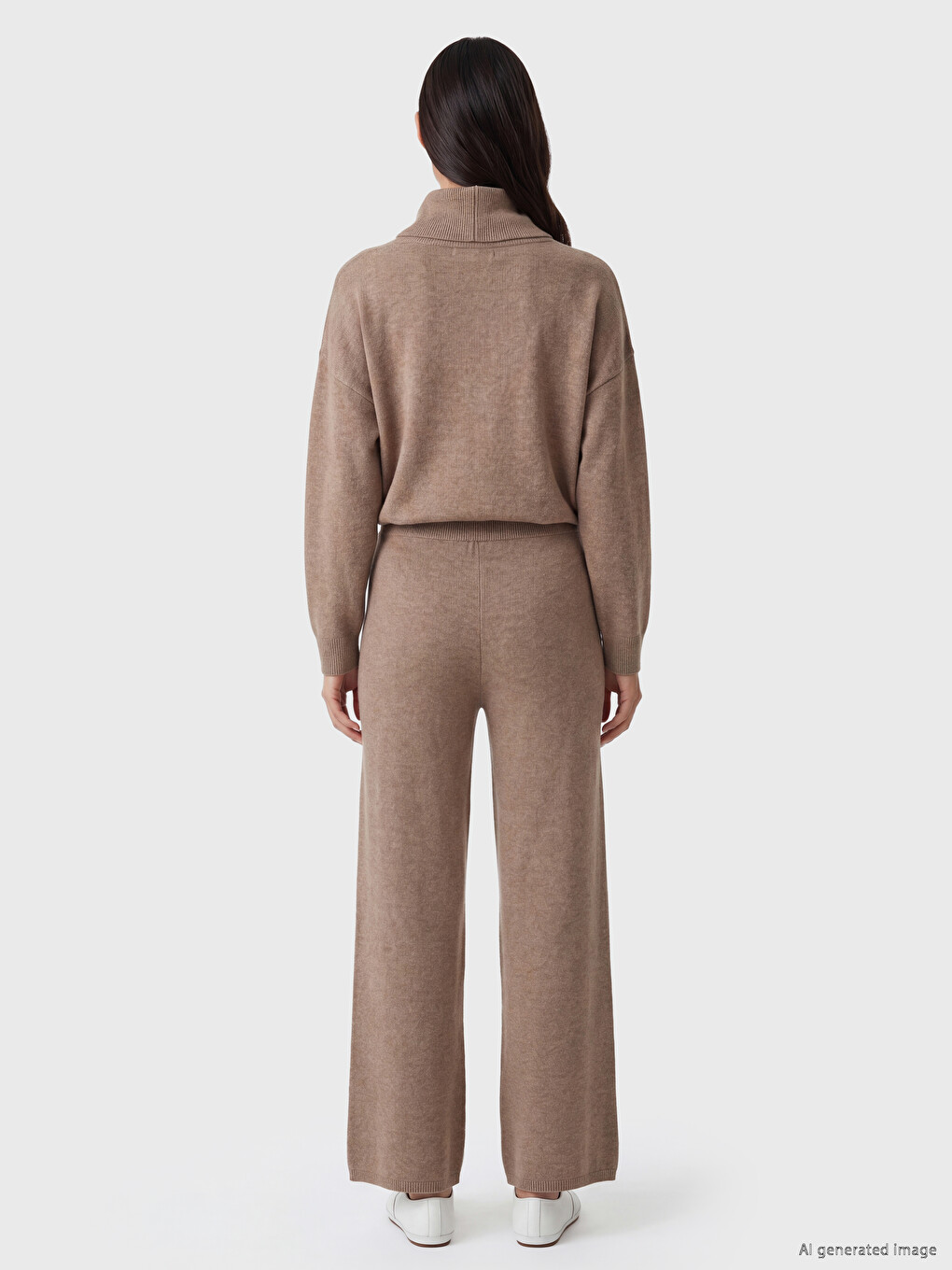 Elastic Waist Women's Knitwear Trousers-2