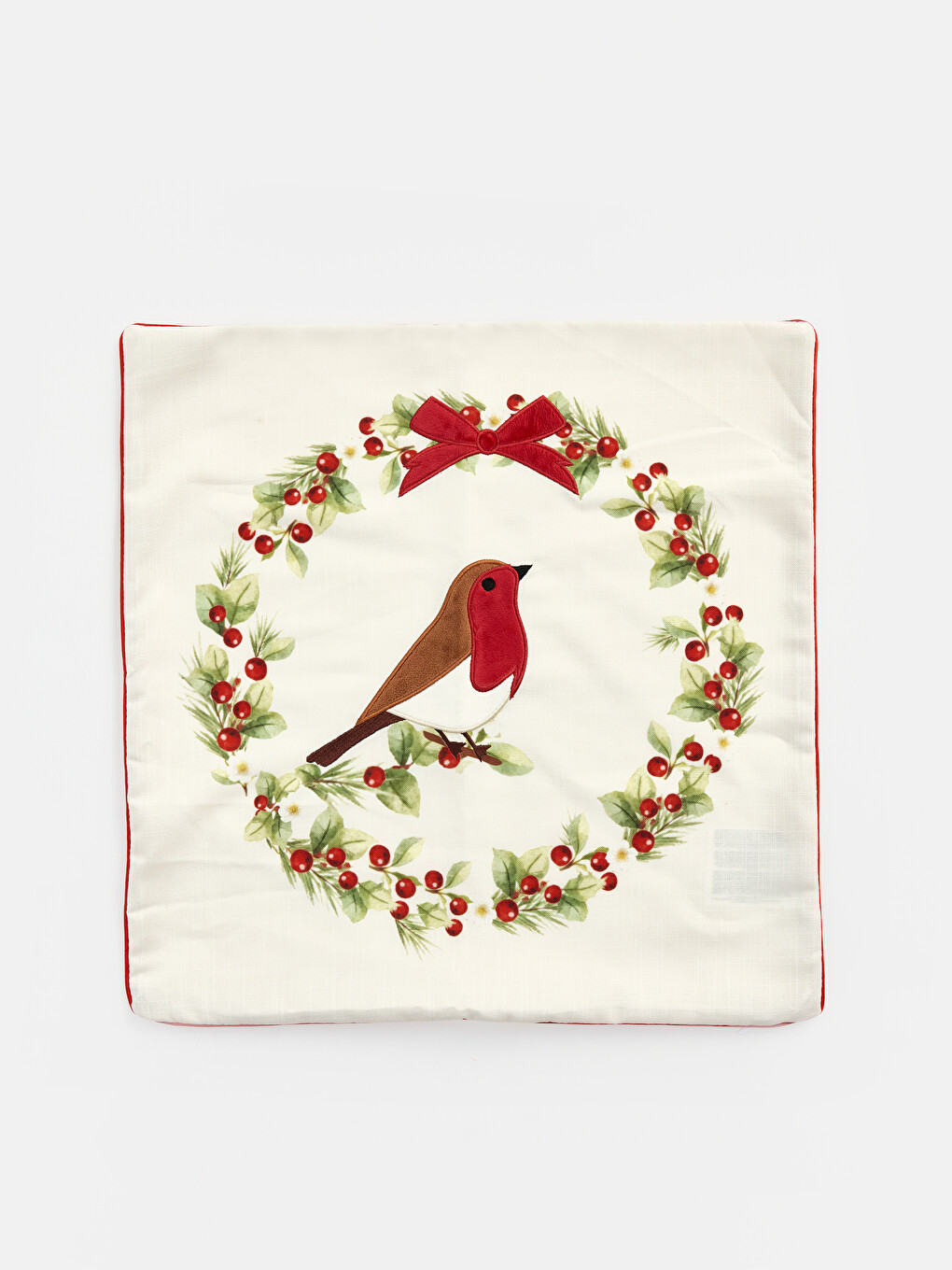 Bird Embroidered Cushion Case 45x45 Cm-2