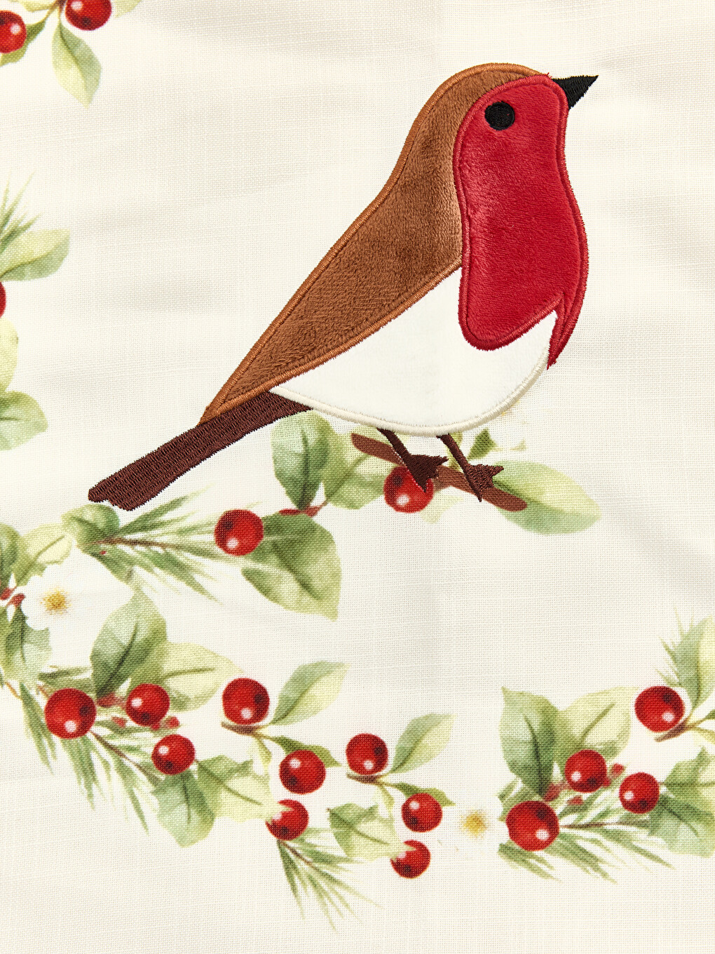 Bird Embroidered Cushion Case 45x45 Cm-3