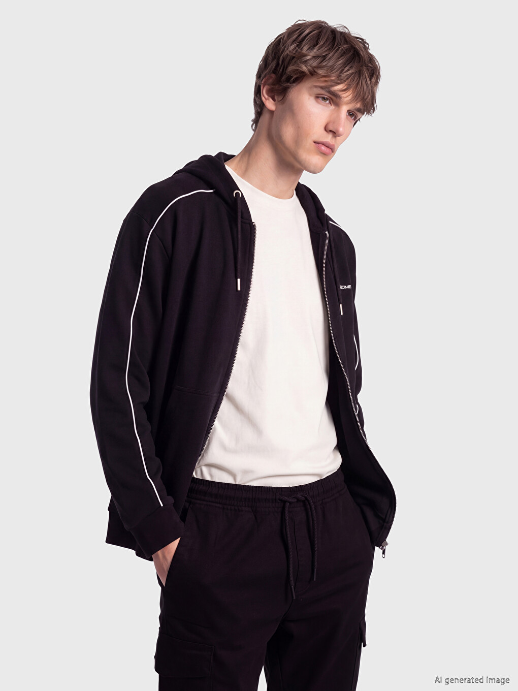 Hooded Men's Zip-up Sweatshirt