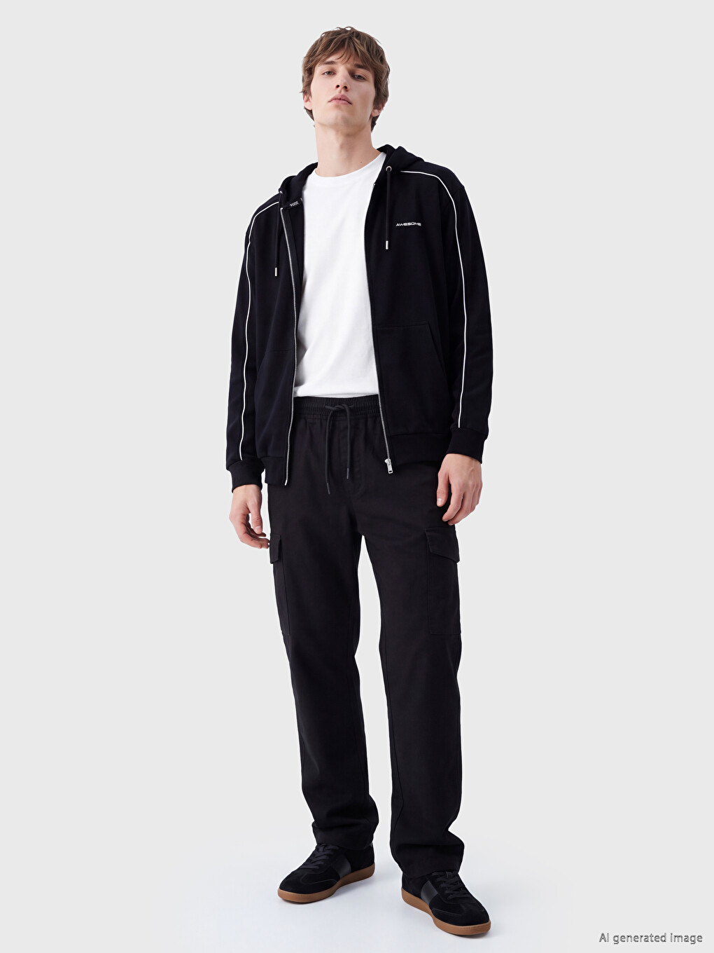 Hooded Men's Zip-up Sweatshirt-1