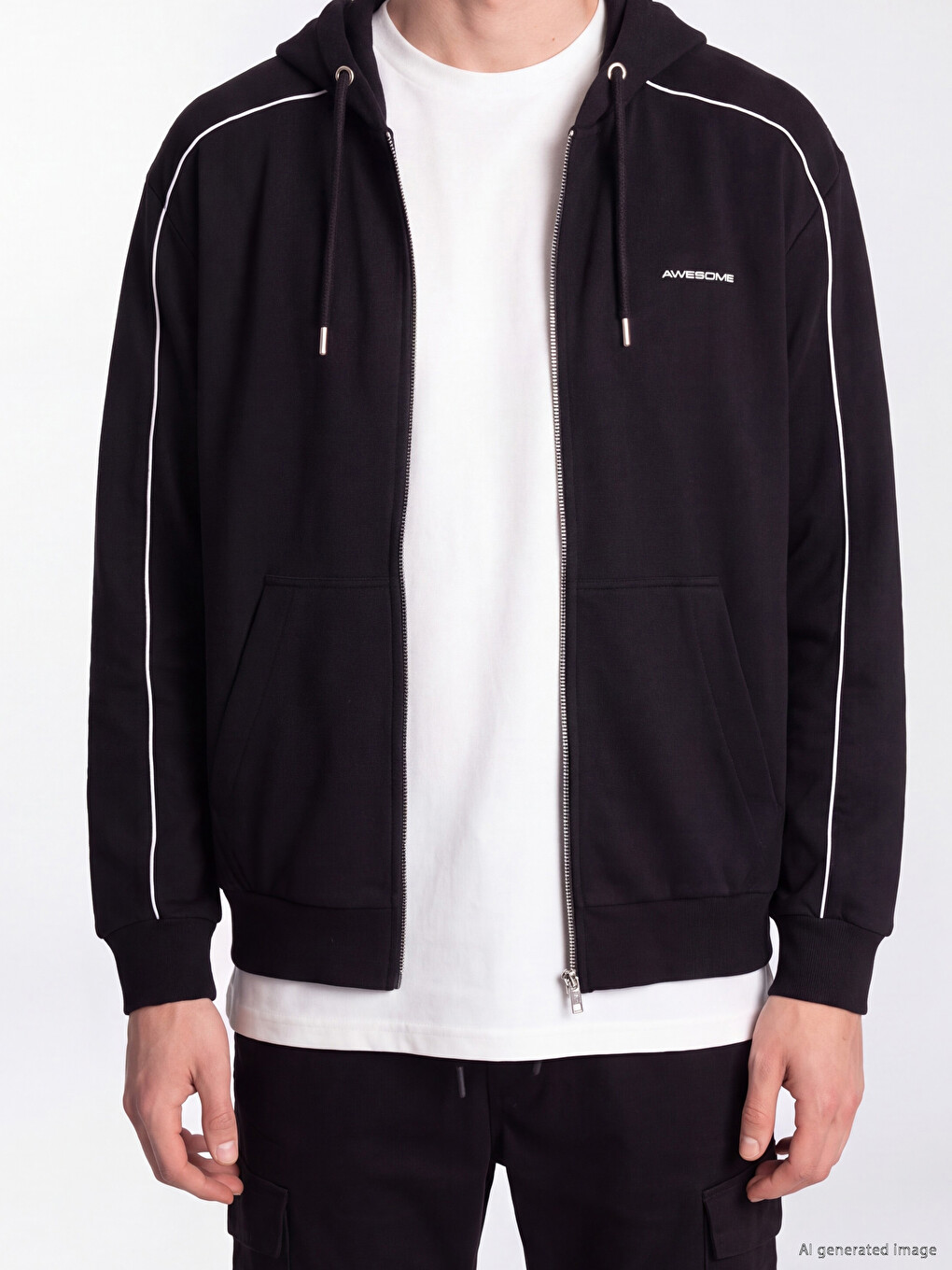 Hooded Men's Zip-up Sweatshirt-2