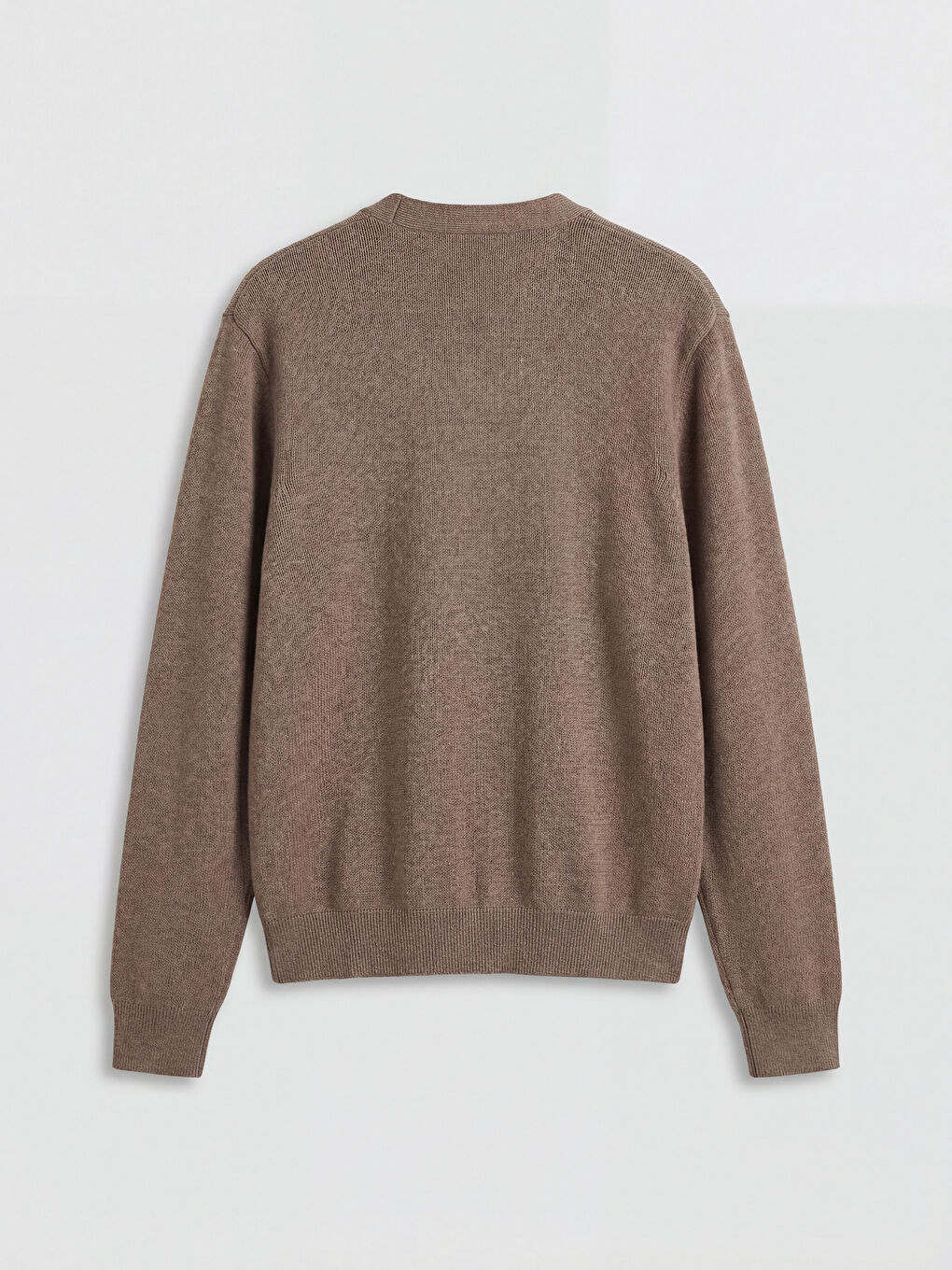 Kahverengi Standart Kalıp V Yaka Erkek Triko Hırka-1