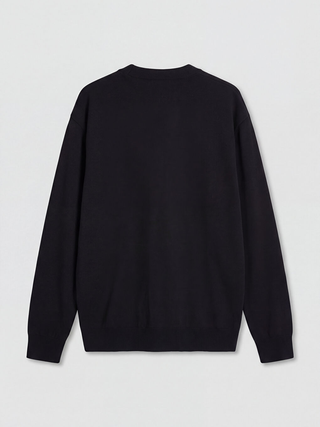 Siyah Standart Kalıp V Yaka Erkek Triko Hırka-4