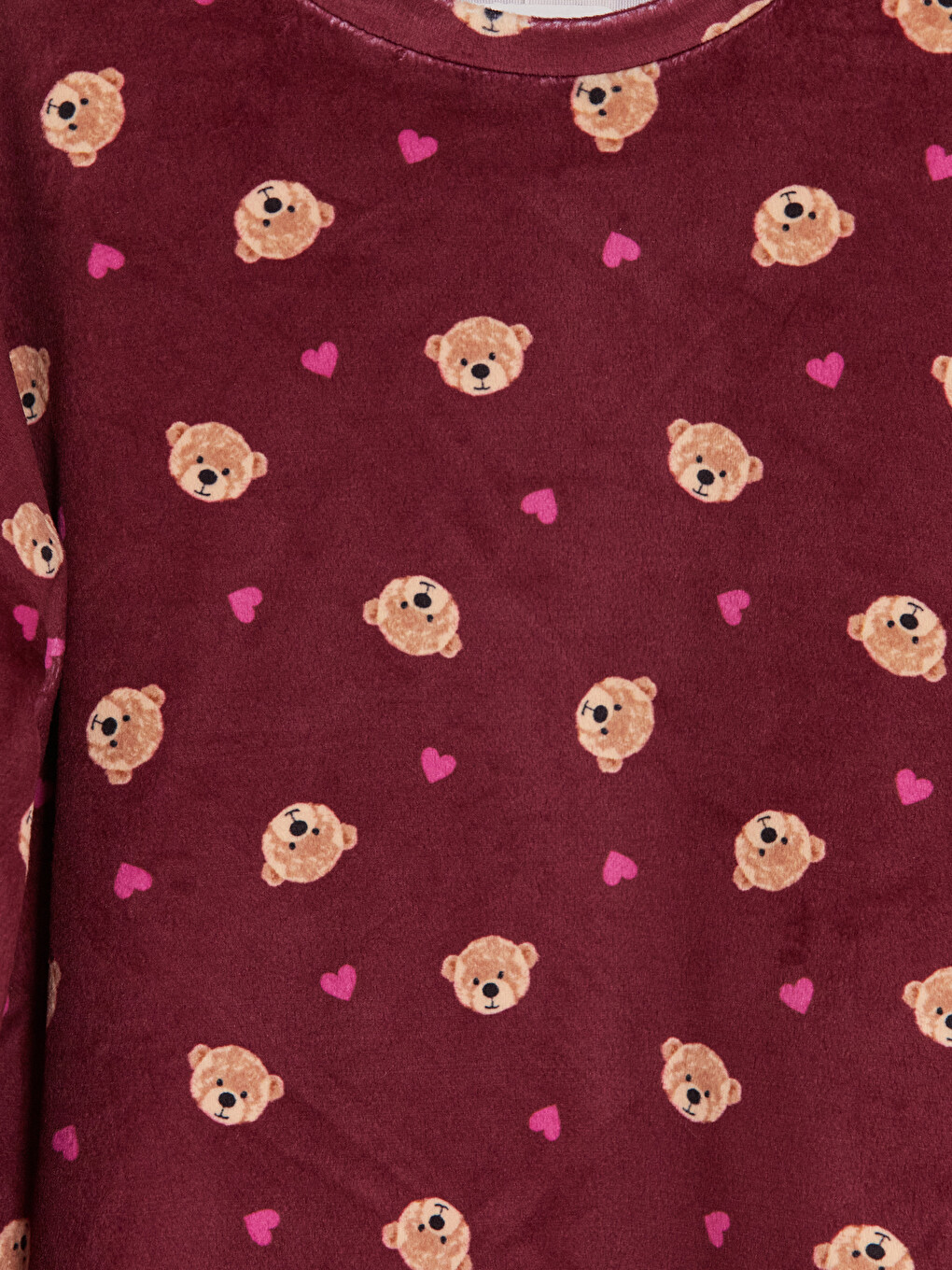 Bordo Desenli Kız Çocuk Pijama Takımı-2