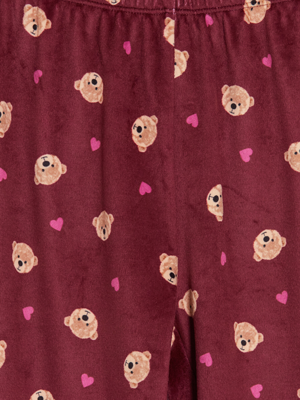 Bordo Desenli Kız Çocuk Pijama Takımı-5
