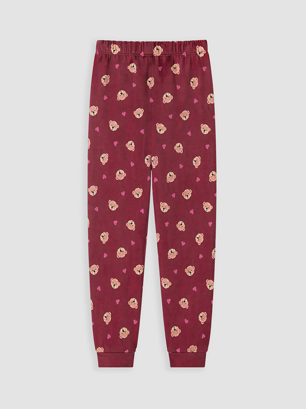 Bordo Desenli Kız Çocuk Pijama Takımı-6