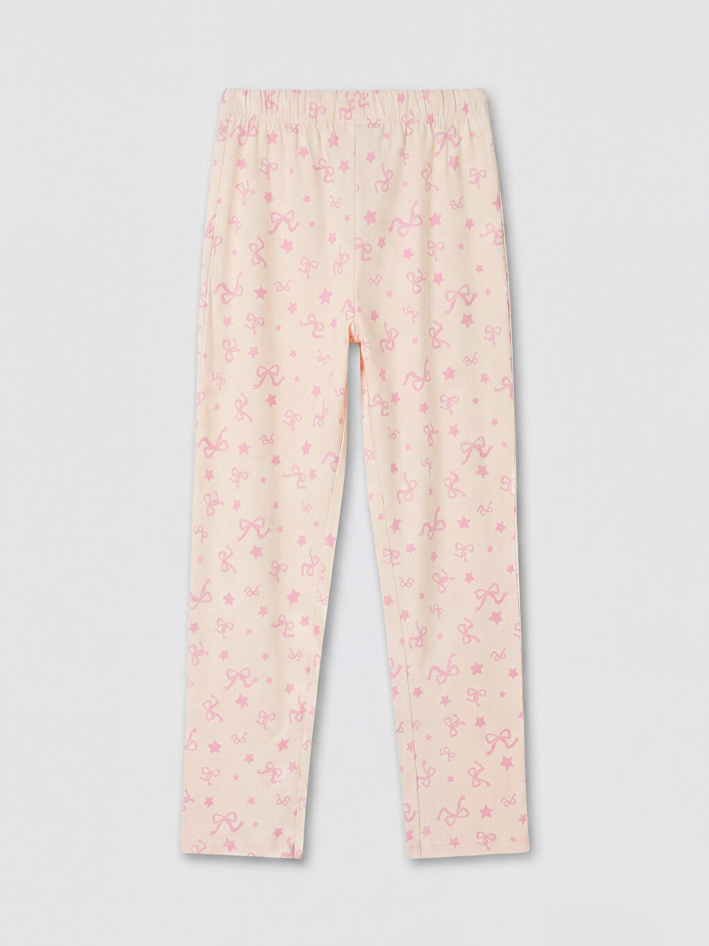 Pembe Gömlek Yaka Baskılı Kız Çocuk Pijama Takımı-5