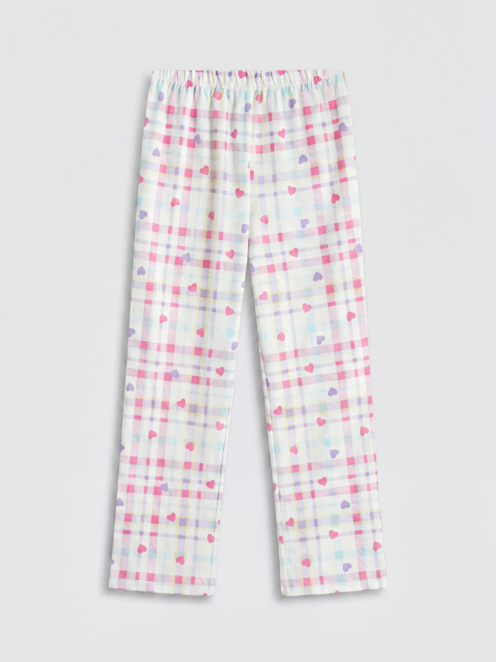 Pembe Gömlek Yaka Ekose Kız Çocuk Pijama Takımı-5