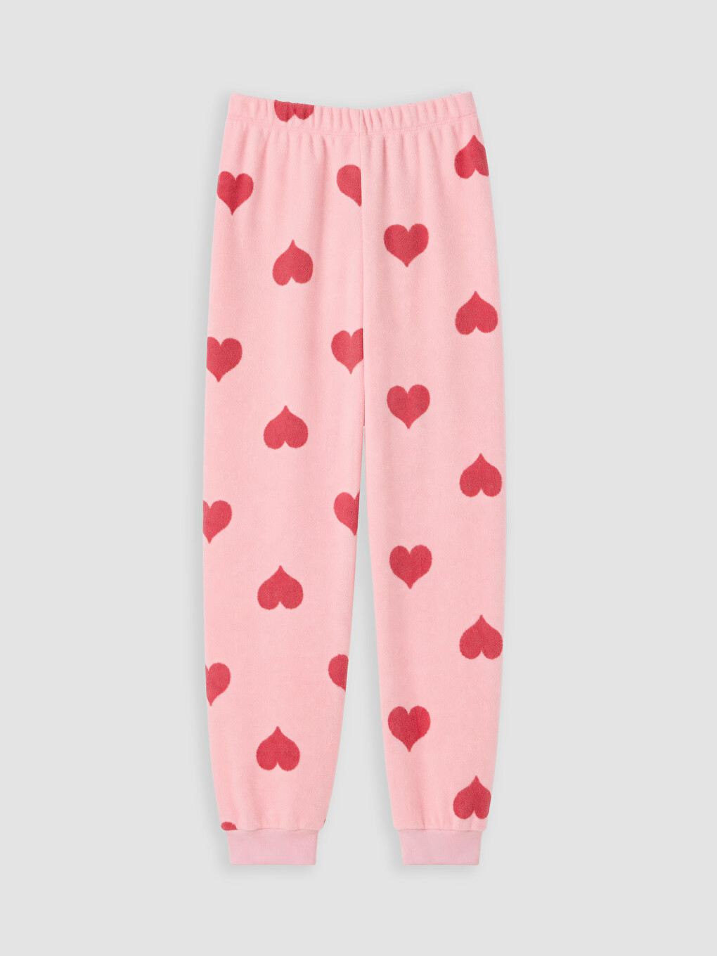 Pembe Kalp Desenli Kız Çocuk Pijama Takımı-3