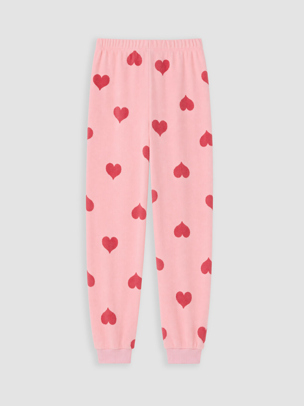 Pembe Kalp Desenli Kız Çocuk Pijama Takımı-4