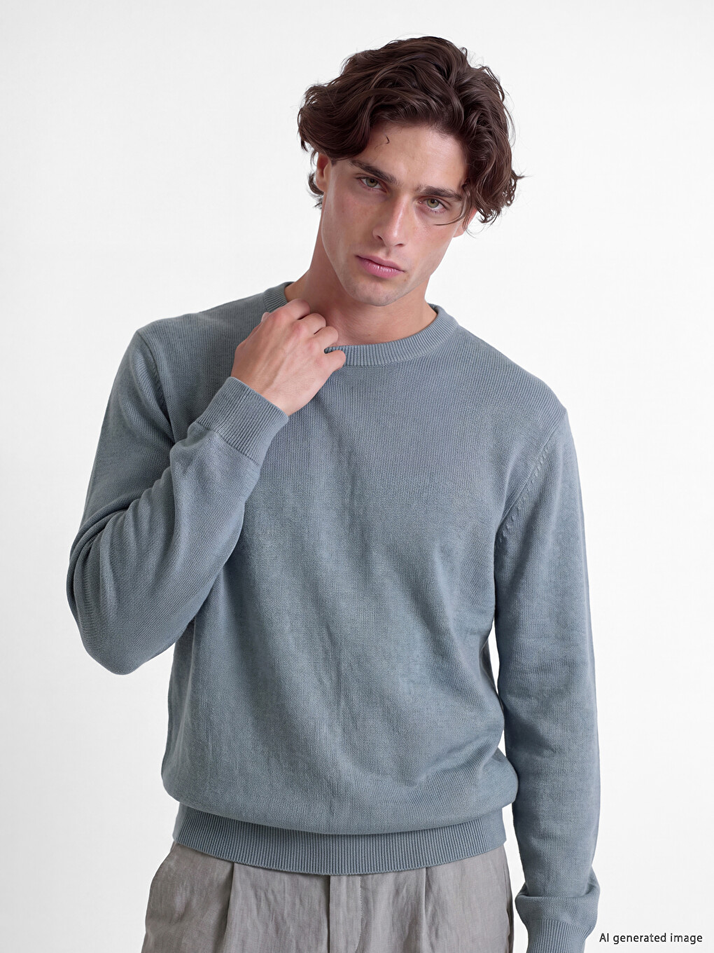 Crew Neck Men's Knitwear Sweater