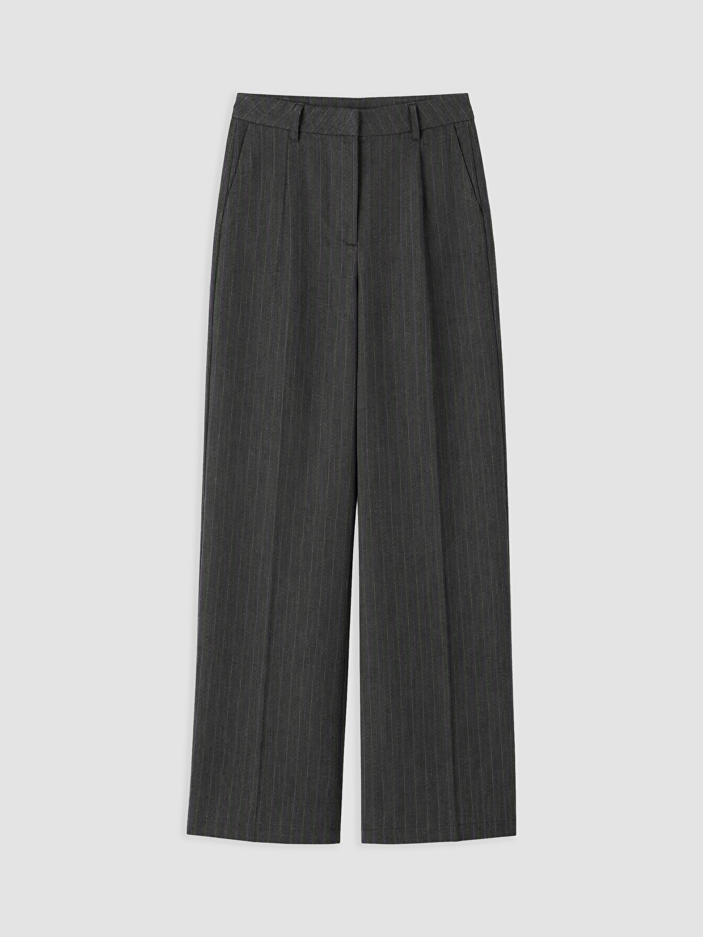 Ženske Prugaste Pantalone Sa Širokim Nogavicama Regular Fit-4