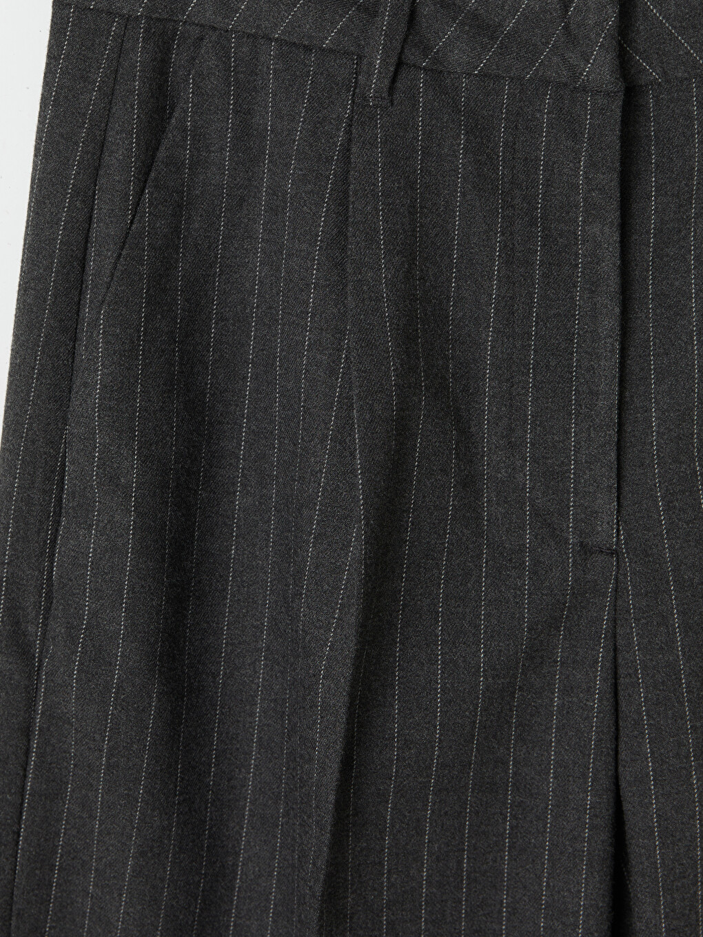 Ženske Prugaste Pantalone Sa Širokim Nogavicama Regular Fit-6