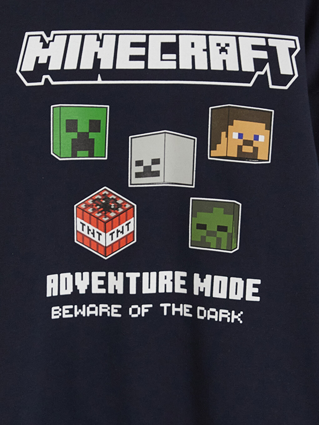 Lacivert Kapüşonlu Minecraft Erkek Çocuk Fermuarlı Sweatshirt-1