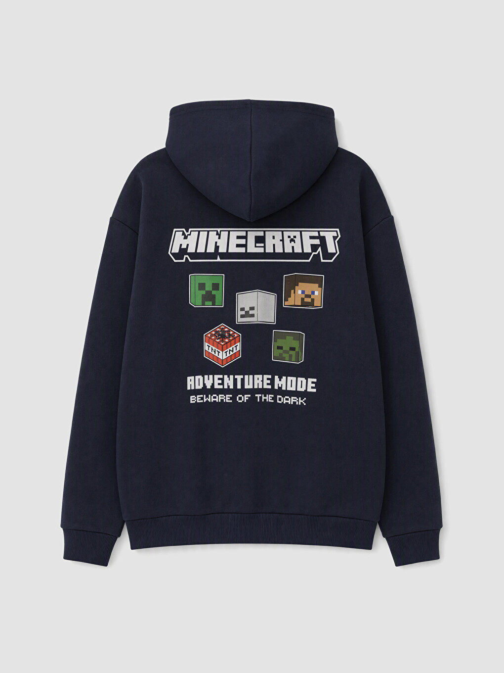 Lacivert Kapüşonlu Minecraft Erkek Çocuk Fermuarlı Sweatshirt-4