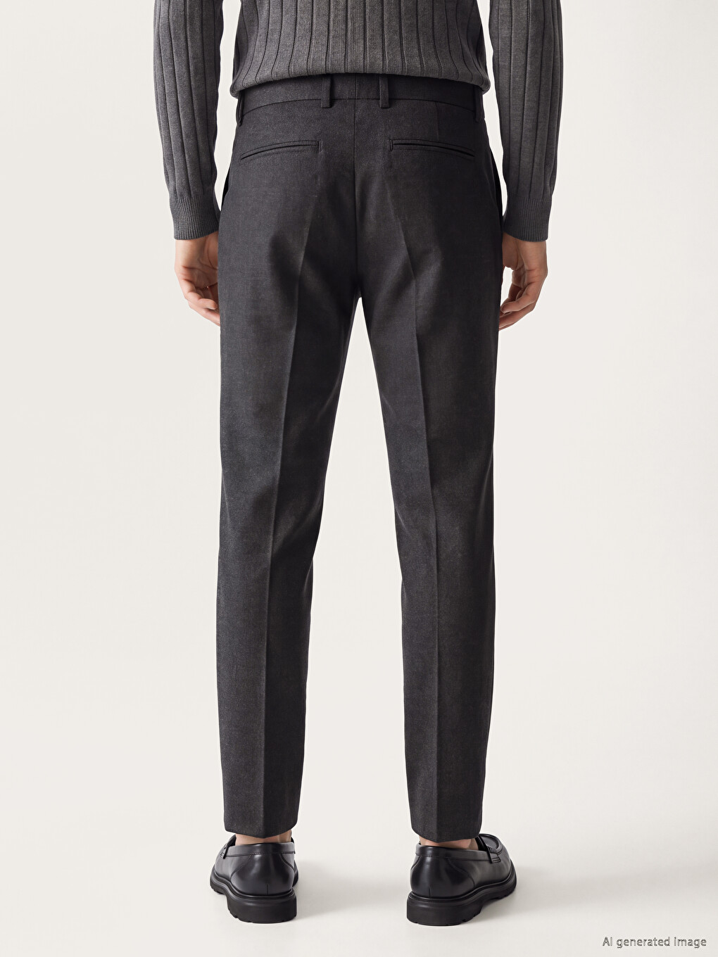 Polyviscose Men's Pleated Trousers-3