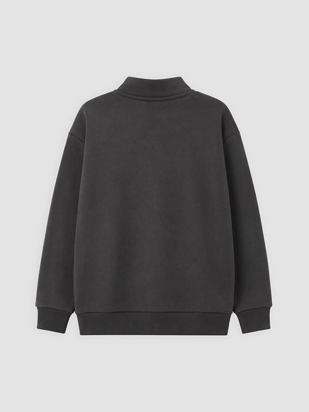 Antrasit Minecraft Baskılı Erkek Çocuk Kalın Sweatshirt-1