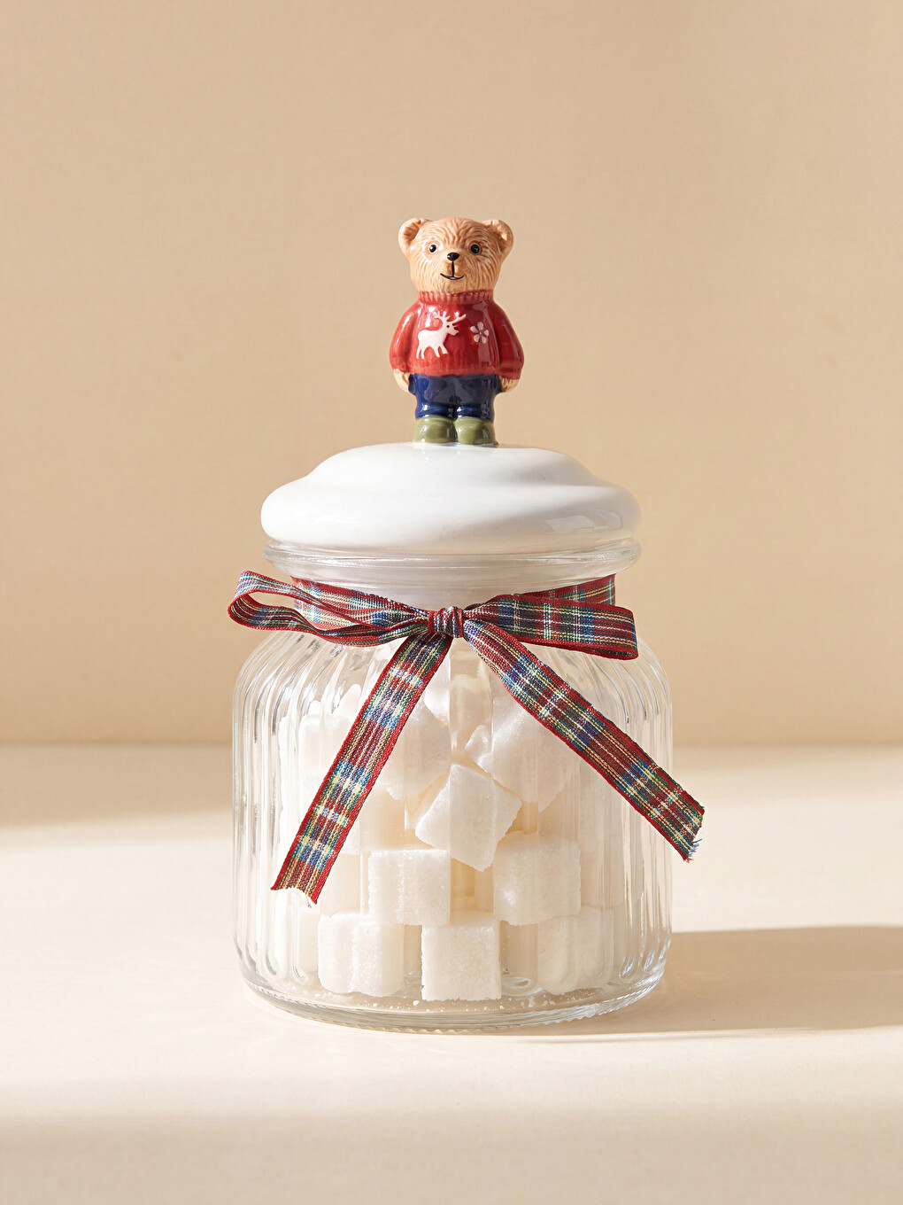 Bear Teddy Lidded Glass Jar