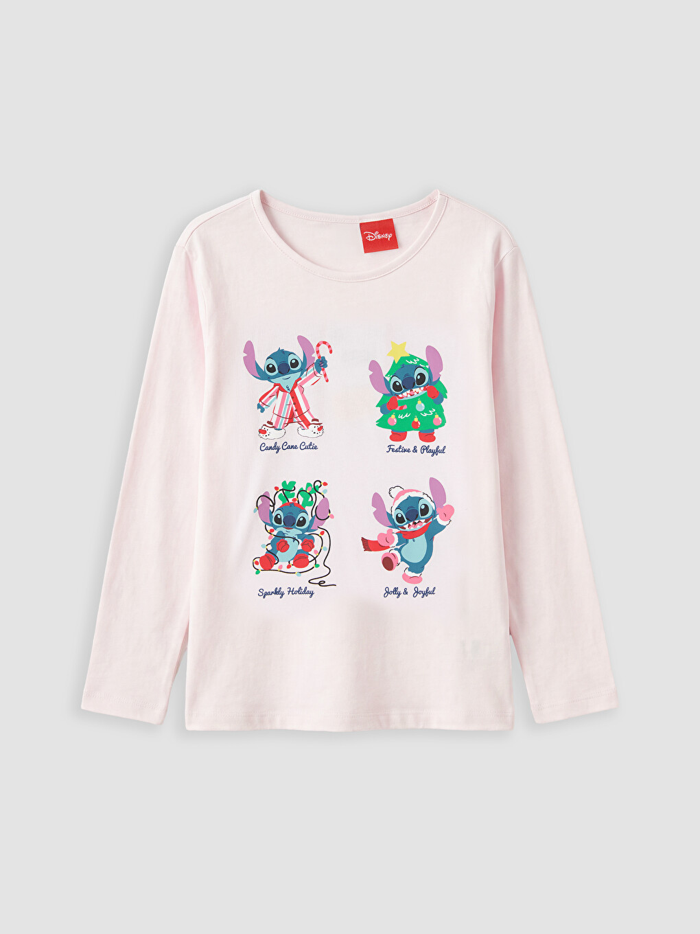 Pembe Stitch Baskılı Kız Çocuk Pijama Takım-1