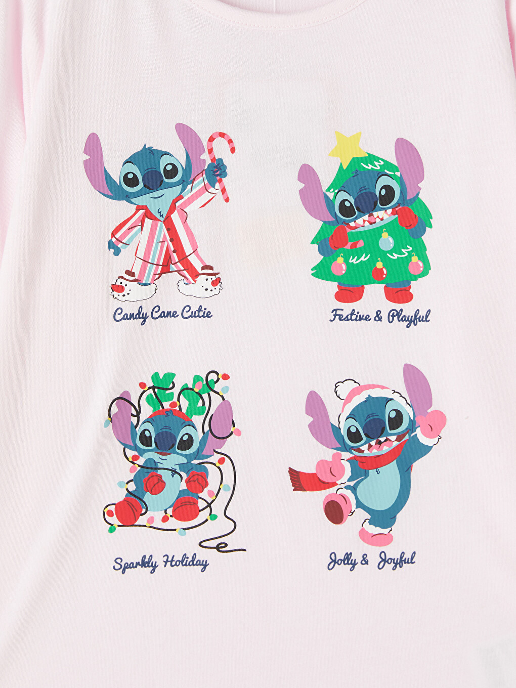 Pembe Stitch Baskılı Kız Çocuk Pijama Takım-2