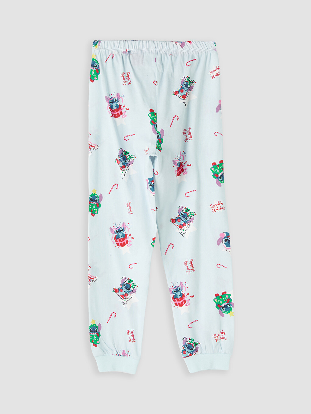 Pembe Stitch Baskılı Kız Çocuk Pijama Takım-6