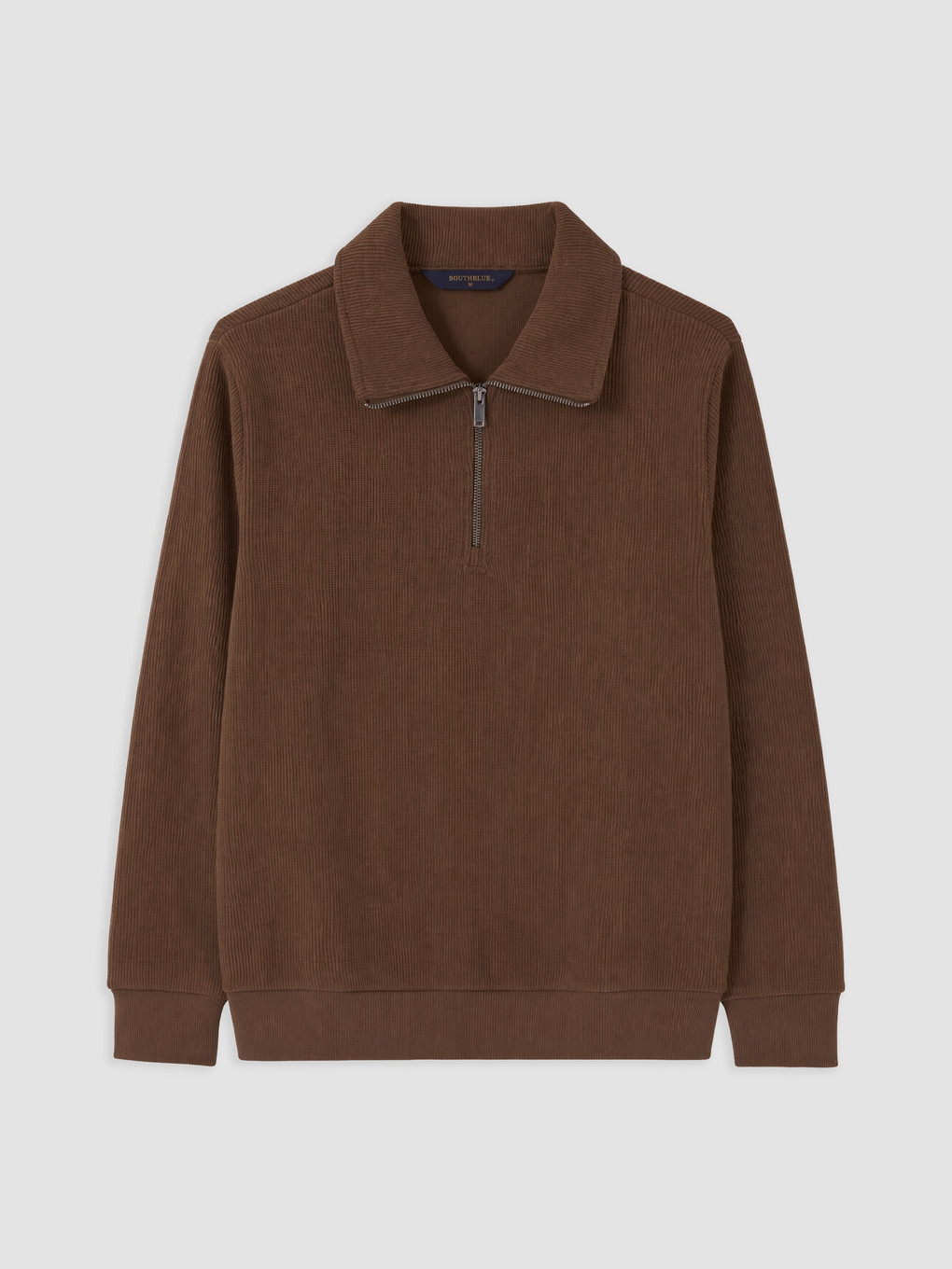 Kahverengi Polo Yaka Erkek Sweatshirt