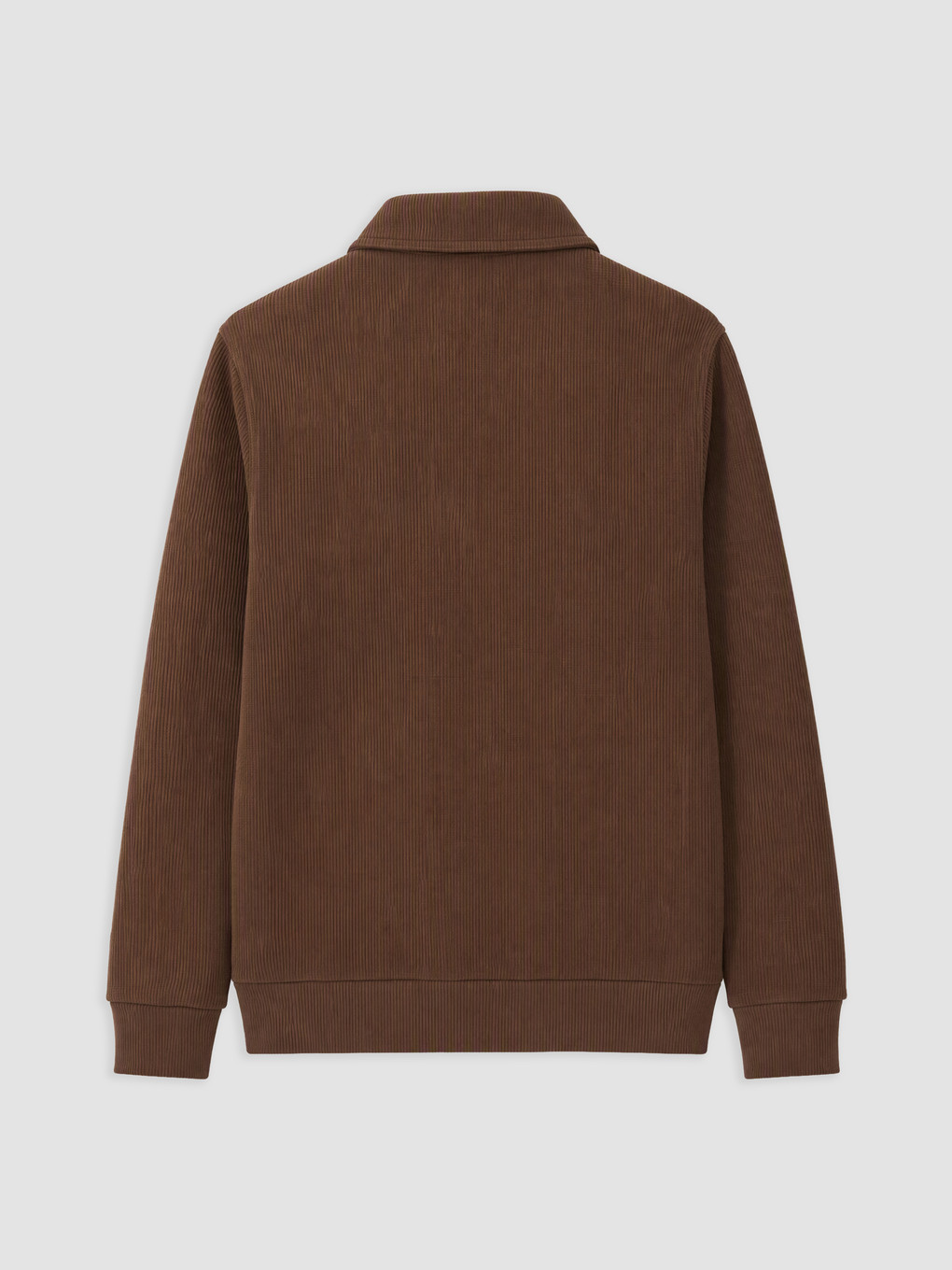 Kahverengi Polo Yaka Erkek Sweatshirt-1