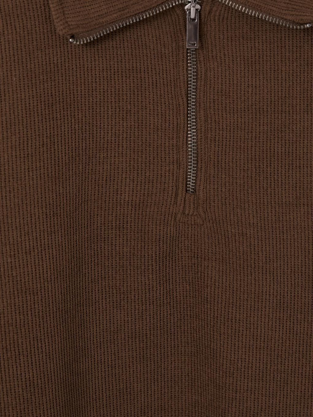 Kahverengi Polo Yaka Erkek Sweatshirt-2