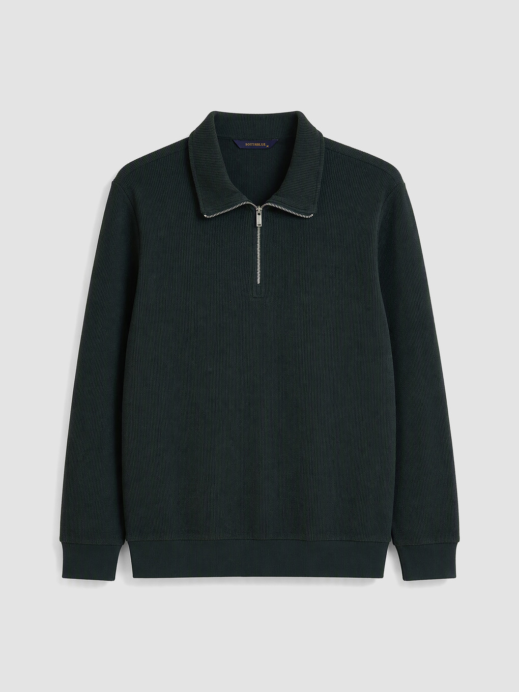 Yeşil Polo Yaka Erkek Sweatshirt