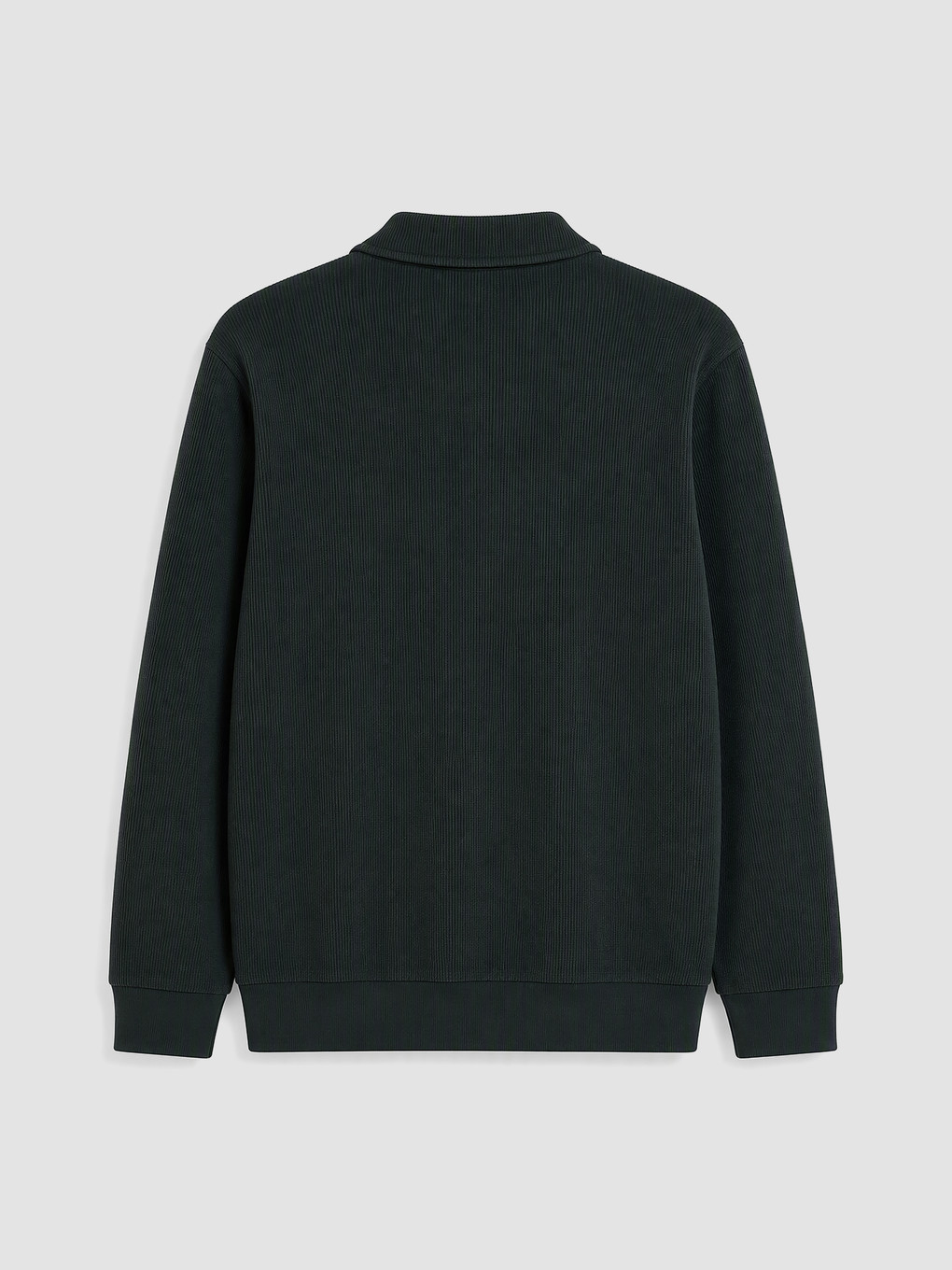 Yeşil Polo Yaka Erkek Sweatshirt-2