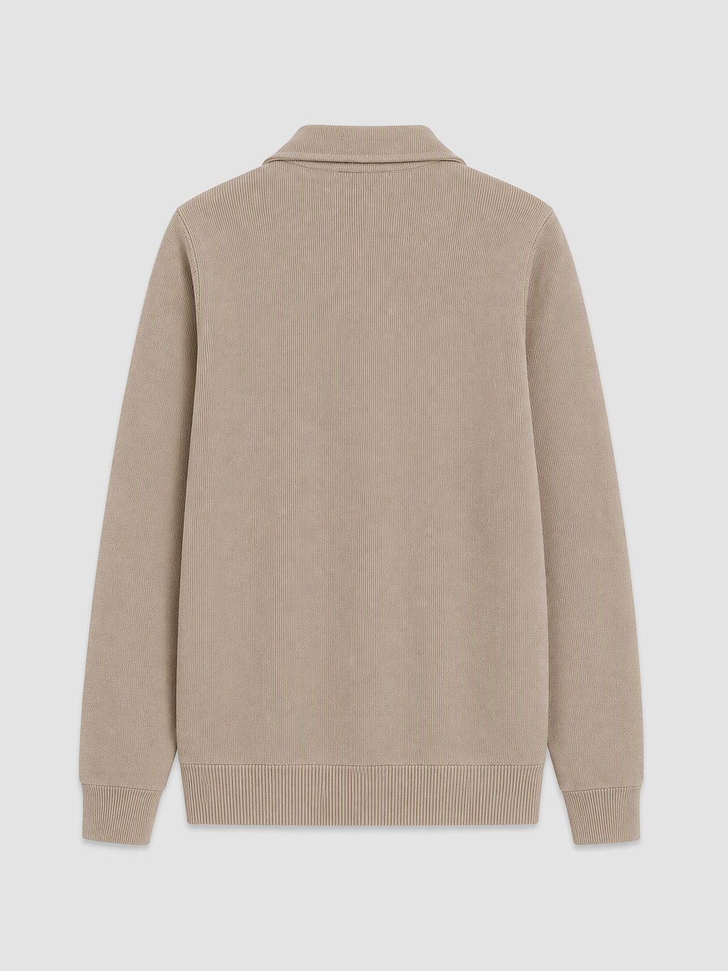Bej Polo Yaka Erkek Sweatshirt-1