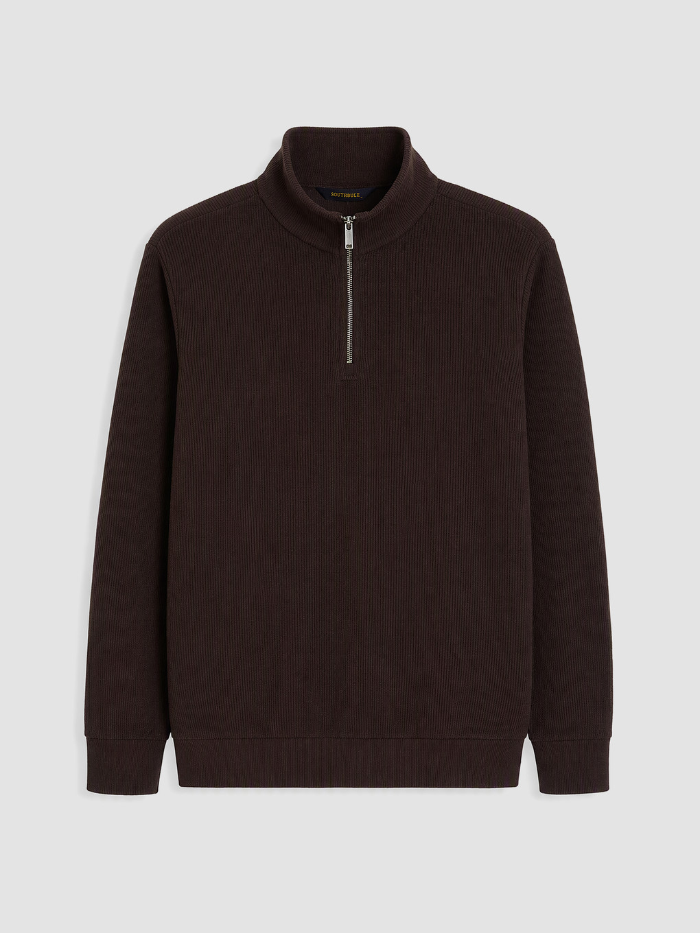 Kahverengi Polo Yaka Erkek Sweatshirt