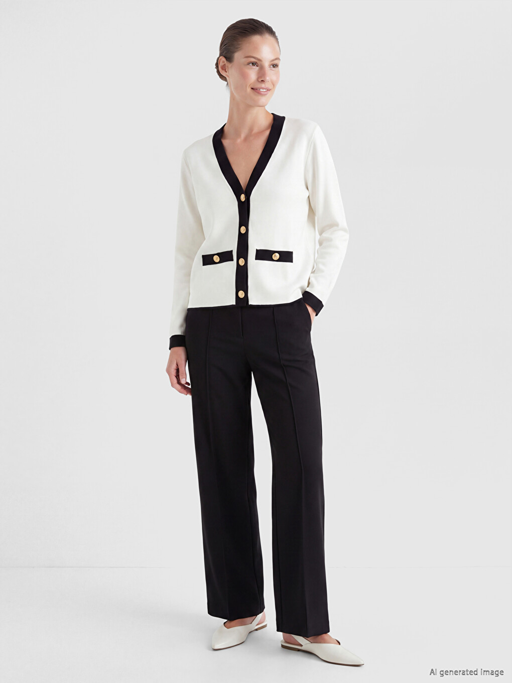 Fancy Buttoned Women's Knitwear Cardigan-1