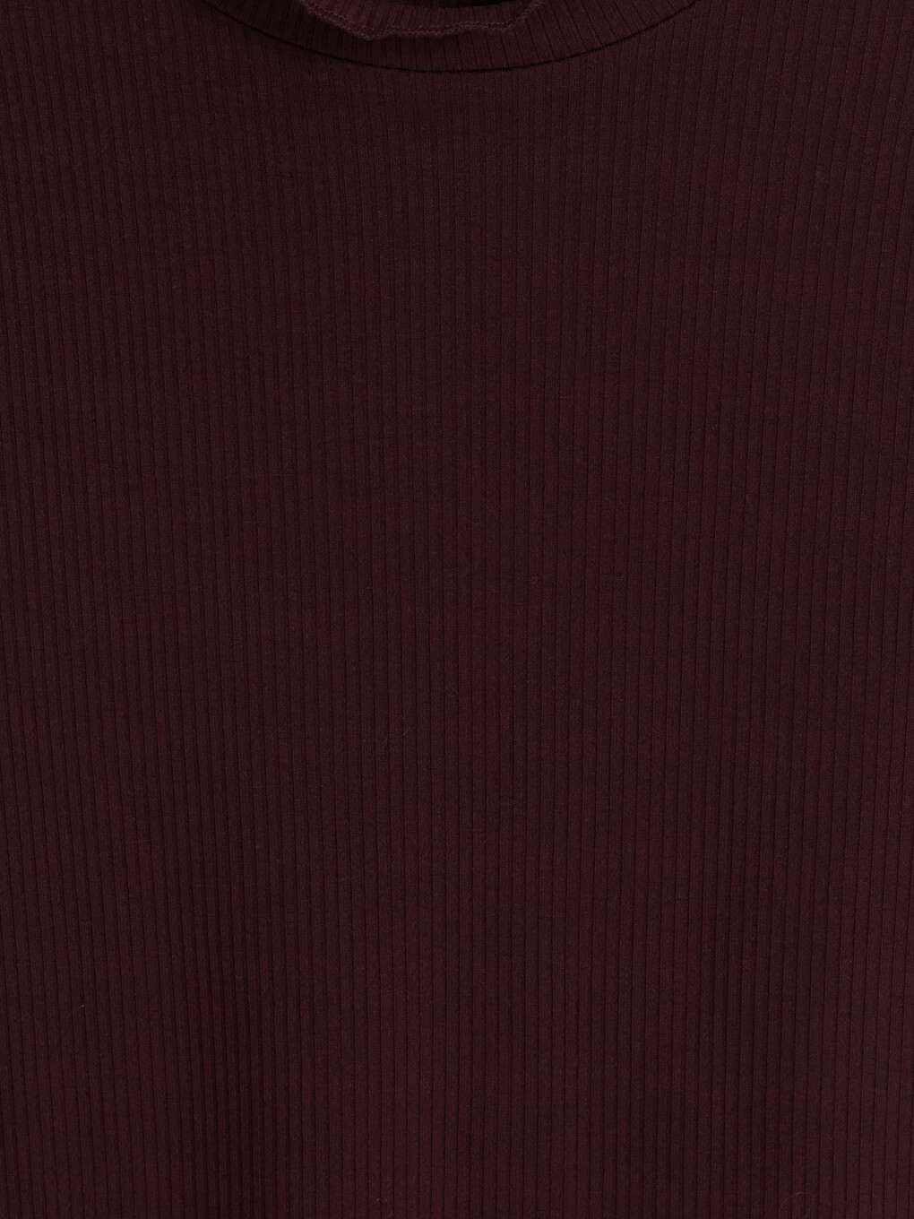 Bordo Dik Yaka Kadın Fitilli Body-1