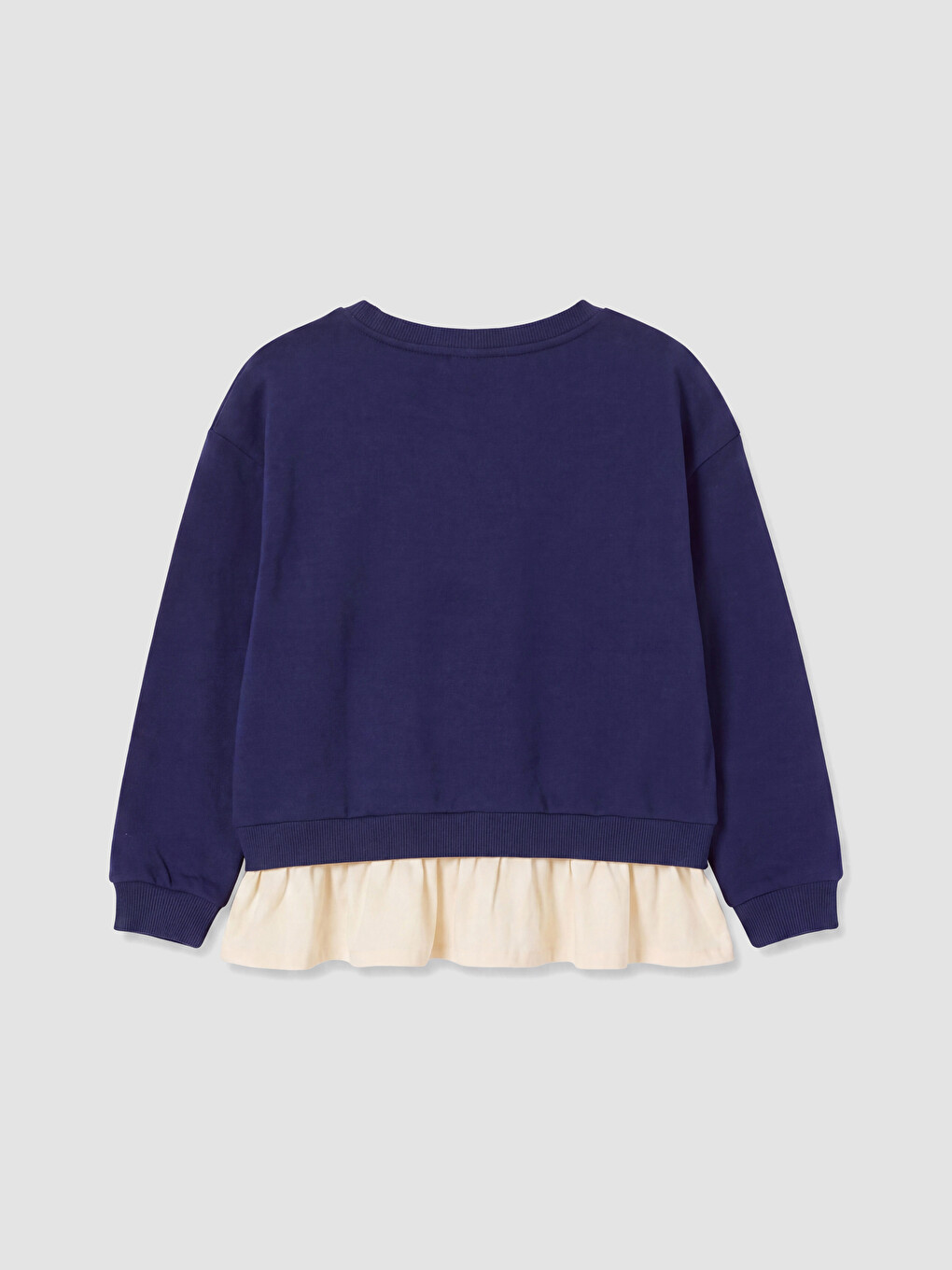 Lacivert Minnie Mouse Baskılı Taşlı Kız Çocuk Sweatshirt-2